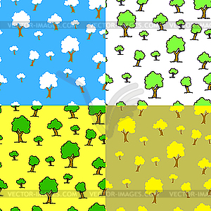 Seamless pattern with trees - vector clipart