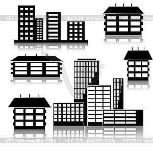 Различные виды домов и зданий - - векторный клипарт