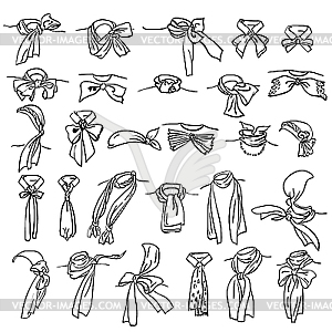 Set of different neckerchiefs  - vector image