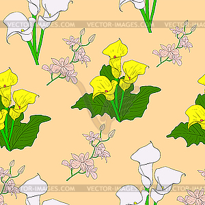 Seamless background with flower .  - vector image