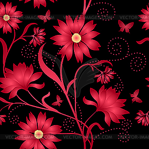 Elegant seamless flower pattern - royalty-free vector clipart