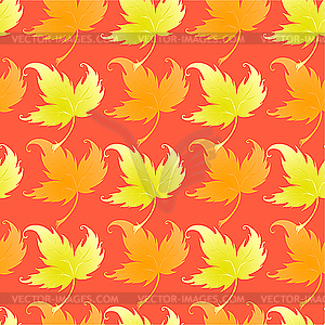 Pattern with curling leaves of plant - vector clipart