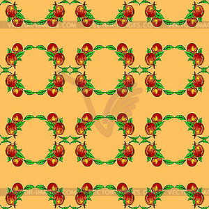 Seamless background of peaches - vector image