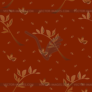 Бесшовный фон с цветами и листьями - клипарт в векторном формате