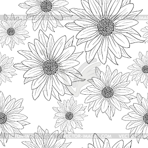 Seamless pattern with beautiful flowers - vector clip art