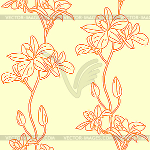 Seamless background with orchids - vector clip art