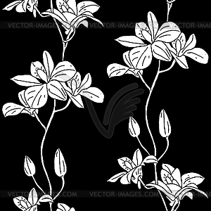 Seamless background with orchids - vector clip art