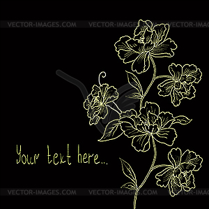 Flower on black - vector clipart