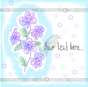 Light blue background with rich flowers - vector image