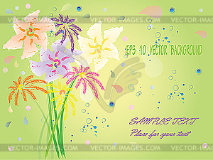 Background with fantasy flowers - vector EPS clipart