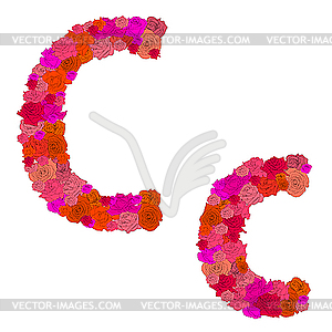 Flower alphabet Characters C-c - vector clipart