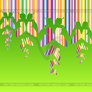 Абстрактный красочный фон с бабочками - изображение векторного клипарта