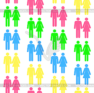 Seamless pattern with silhouettes of the men - vector clip art