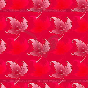 Pattern with curling leaves of plant - vector clip art