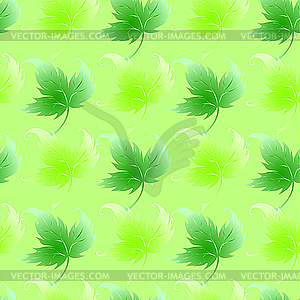 Pattern with curling leaves of plant - vector image