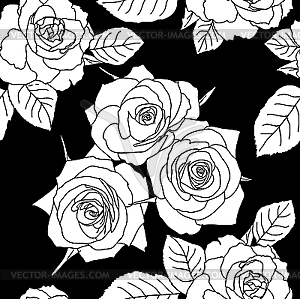 Seamless pattern with rose flowers - vector clip art