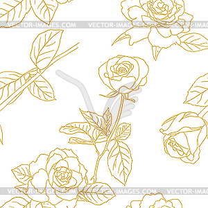 Seamless pattern with rose flowers - vector image