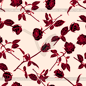 Seamless background with roses - vector clipart