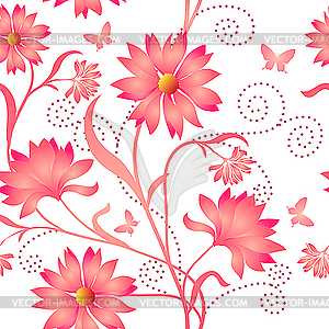 Seamless flower pattern - vector clip art