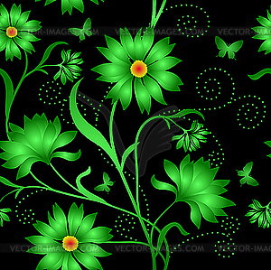 Seamless flower pattern - royalty-free vector clipart