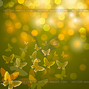 Abstract colourful background with butterflies - vector clip art