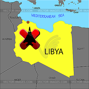 Запрет на полеты над Ливией - клипарт в векторе / векторное изображение
