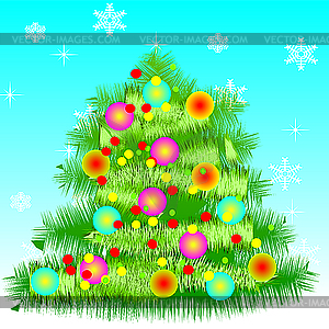 New Year`s card with fir-tree - vector image