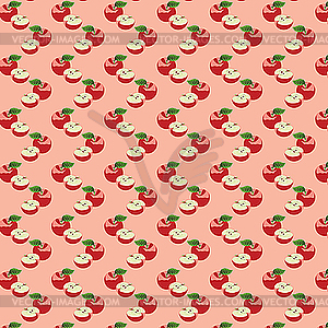 Seamless pattern with apples - vector image