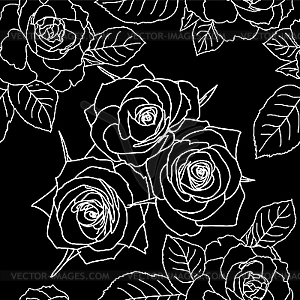 Seamless pattern with rose flowers - vector image