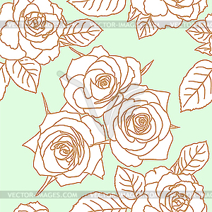 Seamless pattern with rose flowers - vector clipart