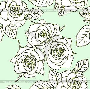 Seamless pattern with rose flowers - vector clipart / vector image