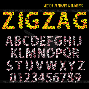 Ornamental alphabet zigzag - vector image