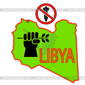 Stop military operations in Libya. - vector clip art