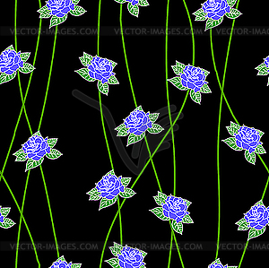 Seamless background with flower roses.  - vector clip art