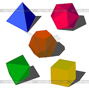 Colorfull 3d geometric shapes - vector clipart