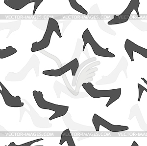 Woman shoes seamless pattern background - vector image