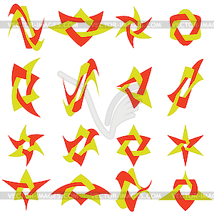 Set of color abstract symbols for design - vector image