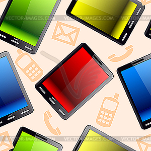Seamless pattern of tablet computers - vector image