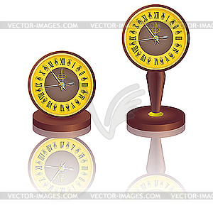 Vintage clock shortly before midnight.  - vector image