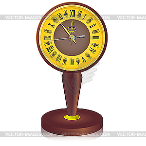 Vintage clock shortly before midnight.  - vector clipart / vector image