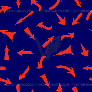 Set of red arrows, seamless pattern. - color vector clipart