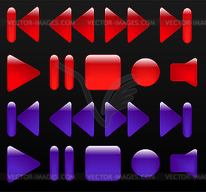 Media buttons - vector image