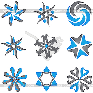 Blue and gray dingbats - vector image