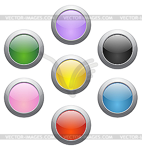 Colored glossy buttons - vector image