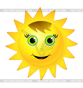 Smiling sun - vector clip art