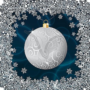 Silver christmas ball - vector image