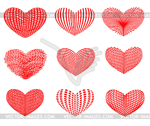Drawn hearts - vector clip art