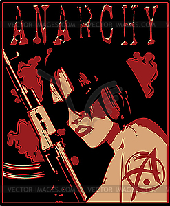 Anarchy girl - vector clipart