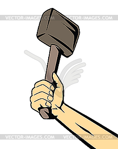 Hand with hammer - vector clipart