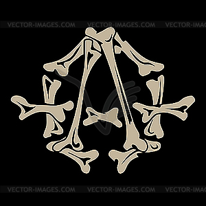 Anarchy symbol of bones - vector clip art